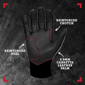 Gants de frappe de baseball de qualité supérieure, 100 % cuir Cabratta, logo et design personnalisés, qualité professionnelle, cuir pleine fleur premium. - Product Image 2