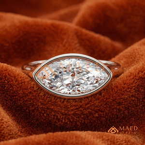 925 <b>Sterling</b> <b>Silver</b> Marquise Cut Bezel <b>Set</b> Engagement <b>Ring</b> | Minimalist Solitaire Wedding <b>Ring</b> for Women - Product Image 1