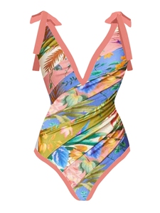 Popular Design Women's One Piece <b>Bikini</b> Swimsuit with Crystal Decoration Front Logo Deep V Neck <b>Skirt</b> Bottom Customizable Colors - Product Image 6