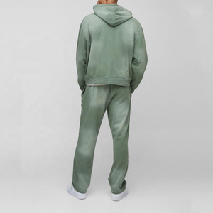 Ensemble de survêtement pour homme Sun Fade, sweat à capuche zippé court et pantalon de jogging, vêtements de sport décontractés, prix de gros - Product Image 6