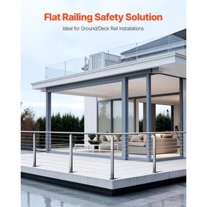 Confezione da 1 Palo per Ringhiera in Acciaio Inox 36x1x2 Pollici per Ringhiere a Livello e Scale, Pre-Forato, Dispositivi di Assistenza - Product Image 2