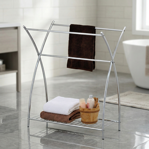 Meilleure Vente OEM : Porte-serviettes de bain mobile en métal chromé avec fonction chauffante, design moderne, pour salle de bain, organisateur de rangement domestique, directement de l'usine - Product Image 1