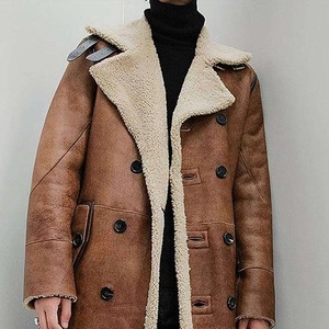 New Real Fur 2026 Style <b>Shearling</b> Leather Coats <b>Men</b> Winter Solid Color Breathable Casual Cheap Price <b>Men</b> <b>Shearling</b> Leather Coats - Product Image 4