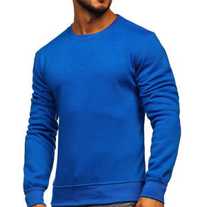 Custom Sweatshirt Cotton Streetwear Royal Blue Fleece Breathable Men Crewneck for Professional Gym Training Casual Apparel Wear - Product Image 1