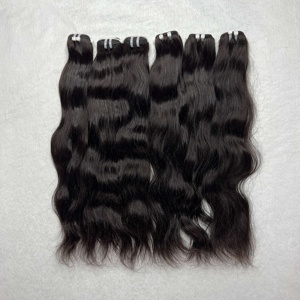 Extensions de cheveux humains 100% naturels, bruts, non traités, ondulés, pouvant être décolorés en toutes les couleurs, super double drawn, de 8 à 40 pouces. - Product Image 3