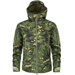 Chaqueta Táctica de Verano Ligera, Reversible, con Capucha, de Lona Suave, Camuflaje, Impermeable, con Cremallera, Forro Polar Cálido, Estampada - Product Image 5