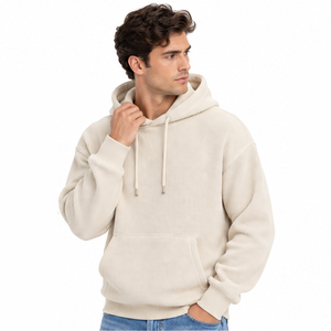 Sweat à capuche gaufré premium pour homme, coupe décontractée, manches longues, vente en gros, fournisseur d'usine de vêtements - Product Image 1