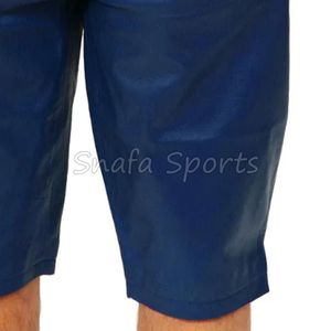 Shorts en cuir de couleur unie pour hommes, style vintage, légers, respirants, confortables, personnalisables, style streetwear - Product Image 6