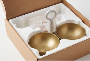 Service de table en métal doré de qualité supérieure à 3 compartiments avec poignée en anneau, design minimaliste fait main, idéal pour servir les aliments et offrir en cadeau - Product Image 4