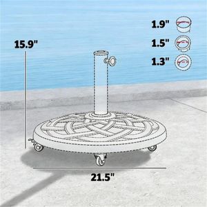 Bronze Outdoor <b>Umbrella</b> <b>Stand</b> Circular <b>Base</b> Only for Patio <b>Umbrellas</b> for Balcony Courtyard or Outdoor Spaces - Product Image 6