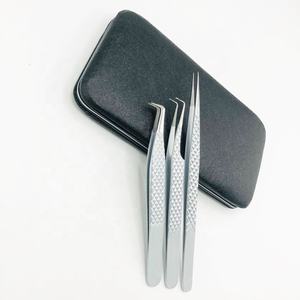 Profesional Venta caliente personalizado 90 grados bota plata brillo volumen fibra extensión de pestañas pinzas Acero inoxidable sólido - Product Image 4