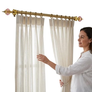 Glam Gold Finials with Pink Crystal Accents for <b>Curtain</b> Poles - Product Image 4