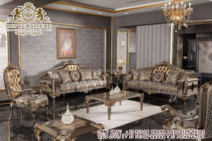 Juego de sofá de madera de teca de 8 plazas tallado pesado clásico juego de sofá pulido dorado de madera de teca de lujo para sala de estar sofá tallado de gama alta - Product Image 4