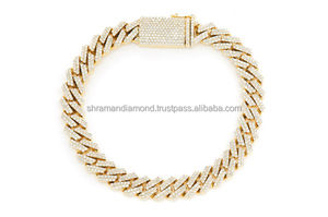 Men's 925 Silver Diamond Cuban Chain Moissanite Bracelet <b>Micro</b> Pave Round Brilliant Cut Hiphop Style Everyday Wear luxury gifts - Product Image 4
