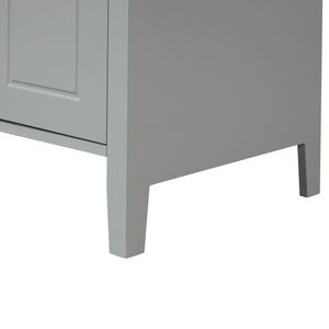 Mobile da Bagno in Legno Massello Grigio da 24 Pollici con Lavabo, Due Cassetti, Ripiano Regolabile e Design a Due Ante - Product Image 5