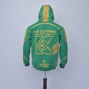 Sweat-shirt à capuche vert KEX pour homme, impression par sublimation, streetwear, logo personnalisé, coupe classique, poche intégrée, tendance automne, vente en gros - Product Image 6