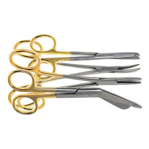 กรรไกรตัดเย็บผ้า 5.5 นิ้ว 4.5 นิ้ว คีมหนีบผ้าและเครื่องมือผ่าตัดแบบโค้งตรง ทำจากสแตนเลสคุณภาพพรีเมียม - Product Image 2