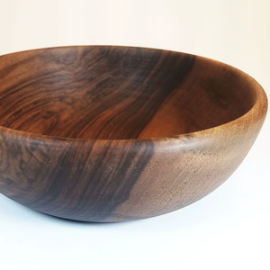 Juego de Tazones para Servir de Madera Natural Hechos a Mano de Alta Calidad, Tazones para Ensalada de Nogal Tallados y Personalizados para el Hogar, para Comida India - Product Image 1