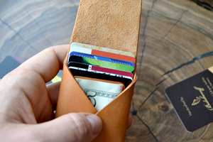 Portefeuille en cuir sans couture grande capacité, extensible, fin, pour affaires, modèle SLW-0013 - Product Image 4