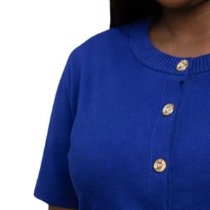 Conjunto de Falda Azul Rey Zeta Phi Beta para Mujer, Conjunto de Dos Piezas de Punto Bordado con Letras Griegas, Atuendo Casual Elegante - Product Image 5