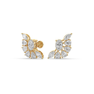 Pendientes de Oro Sólido de 14k con Diamante de Laboratorio Redondo Brillante de 3.90 Quilates, Certificado IGI, Estilo Único, Ligeros, Chapados en Oro para Fiesta - Product Image 3