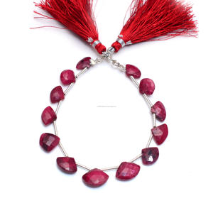 Gran calidad, rubí rojo Natural facetado en forma de corazón, 6 pulgadas, 7x9 A 9x13 MM, hebra de cuentas de piedras preciosas para la fabricación de joyas - Product Image 3