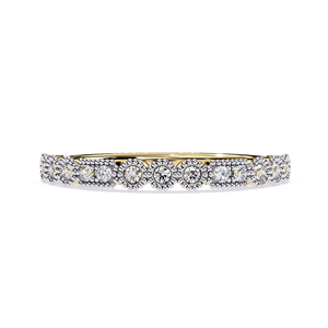 แหวนเพชรทรงกลมเจียระไนแบบบริลเลียนท์ ทองคำแท้ 14k สำหรับผู้หญิง ดีไซน์เรียบหรู ประดับด้วยเพชรเลี้ยงในห้องปฏิบัติการ เหมาะสำหรับสวมใส่ทุกวัน สามารถสวมซ้อนกันได้ - Product Image 2
