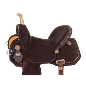 Genuine Leather Western <b>Saddle</b> <b>TreeLess</b> Barrel Pleasure <b>Saddle</b> From India for Horse Tack and English Racing - Product Image 4