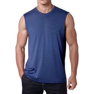 T-shirts de sport sans manches pour hommes, séchage rapide, haute qualité, vente en gros, logo personnalisé, coupe musclée, pour fitness et entraînement en salle, respirants - Product Image 3