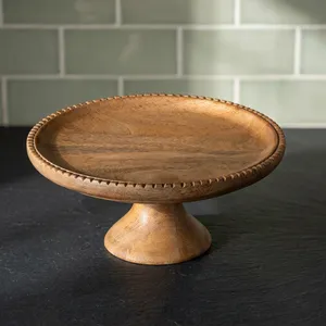 Base para Pastel de Madera de Acacia, Base Plana, Pedestal de Madera Hecho a Mano, Plato para Servir Pasteles, Postres, Frutas y Decoración de Mesa - Product Image 6