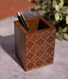 Porte-stylos en bois multifonctionnel, organiseur de bureau pour téléphones et crayons, support promotionnel pour stylos - Product Image 2