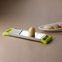 Geavanceerde handmatige roestvrijstalen 2-in-1 snijmachine multifunctionele snijmes keuken groente fruit snijder wasbaar makkelijk schoon te maken dagelijks