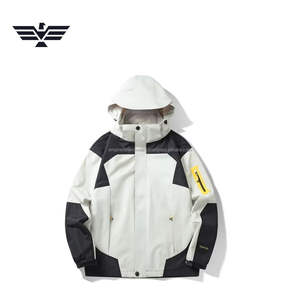 Chaqueta de lona fina para hombre, con logo personalizado, estilo urbano, impermeable, cortavientos, transpirable, servicio OEM, diseño color-block, para invierno. - Product Image 4