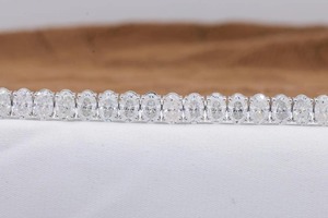 Excellent Oval Cut 925 Sterling Silver Diamond Studded Women Bracelet with Handcrafted Moissanite for <b>Wedding</b> Party <b>Gift</b> Purpose - Product Image 2