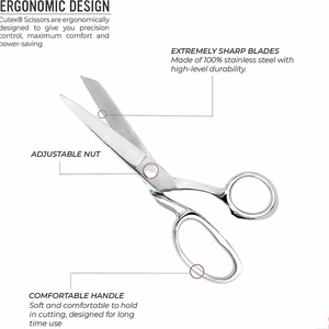 Household <b>Scissors</b> 9 High Carbon Steel <b>Sewing</b> Tailor <b>Scissors</b> Finish Polish Heavy Duty Tailor <b>Scissors</b> <b>Sewing</b> Shears - Product Image 6