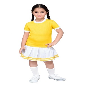 Conjunto de ropa deportiva para estudiantes y niñas personalizado al por mayor, camiseta lisa y Falda plisada en vestido de uniforme - Product Image 4