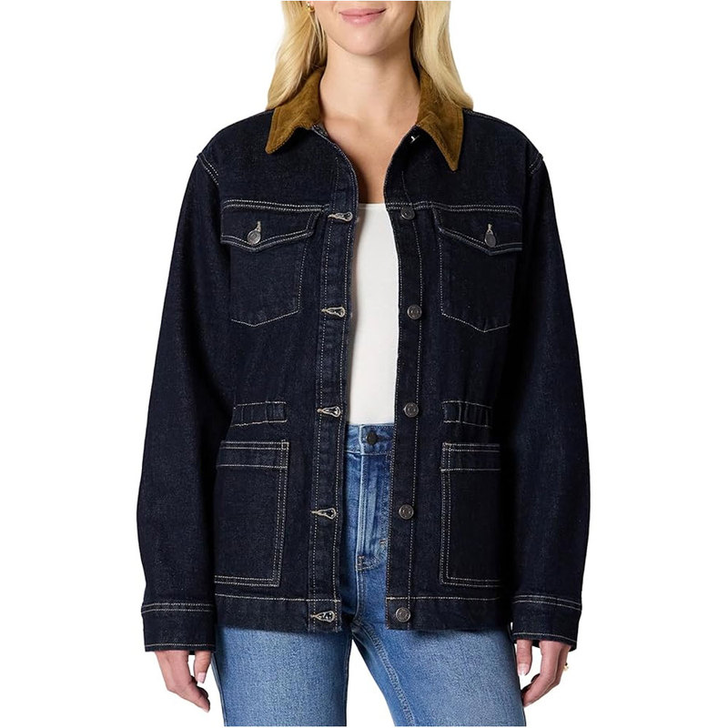 Women s Pearls Denim Jacket Cropped