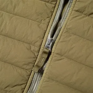 Gilet matelassé sans manches noir pour homme, col montant, coupe-vent, polyester, bande réfléchissante, veste sportive d'automne - Product Image 6