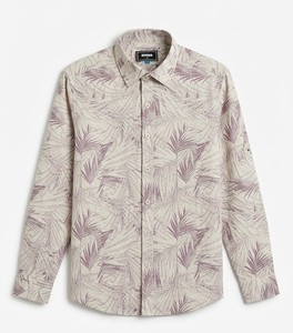Camisa Casual de Hombre a Rayas, Doble Botonadura, Manga Larga, Cuello Clásico, Transpirable, Lino/Algodón, para Verano - Product Image 1
