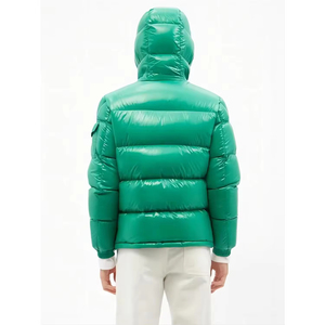 Blouson universitaire d'hiver pour homme, personnalisé, en nylon toile mate, avec capuche, coupe ample et structurée, style techwear esthétique, en matière synthétique durable, longueur standard - Product Image 2