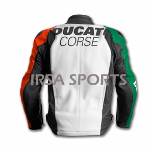 Chaqueta de Motocicleta Ducati de Cuero Estampado Corse Tricolore para Propietarios de Panigale V4, Resistente al Viento, Unisex, para Primavera - Product Image 2