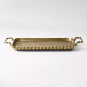 Bandeja de Servir de Latón Forjado a Mano con Textura Única y Atractivo Artístico para Decoración de Mesa - Product Image 4