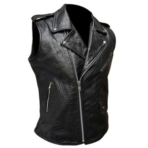 Hot Sale Unique Design <b>Men</b> Leather <b>Vest</b> High Street Style Customized Colors Lightweight Breathable Turn Down Collar Leather <b>Vest</b> - Product Image 2