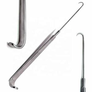 เครื่องมือขยายหลอดลมสแตนเลสสตีลแบบมีตะขอของ METAL MED CORPORATION รุ่น Jackson ใช้ซ้ำได้ ฆ่าเชื้อได้ด้วยหม้อนึ่งความดันสูง ระดับ Class I ปลายแหลมแบบโค้งงอ - Product Image 1