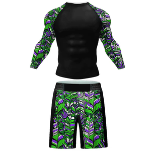Conjunto de Yoga de 2 Piezas, Top de Manga Tres Cuartos Estampado con Pantalones Cortos, Impresión por Sublimación, Secado Rápido, Spandex, Poliéster, Cuello Redondo - Product Image 6