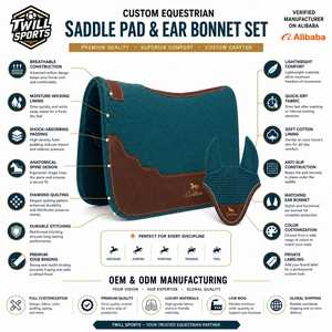 Almohadilla de lana personalizada para silla de montar de caballo con ribete de cuero marrón, aplique de logo frontal, color sólido, unisex, transpirable, acolchada, para equitación. - Product Image 5