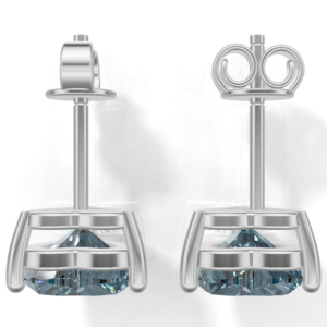 Heerani Jewels London <b>Blue</b> <b>Topaz</b> 925 Sterling Silver Heart Shape IGI Certified Trendy Stud Vermeil Unisex All Religion <b>Earrings</b> - Product Image 5
