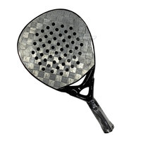 Raquette de paddle en nylon de haute qualité avec poignée en fibre de carbone, design équilibré, légère, service OEM pour l'entraînement et le jeu