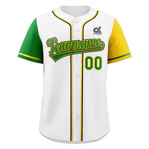 เสื้อเบสบอลสีขาวแบบกำหนดเองปี 2025 แขนสีส้ม แต่งขอบสีเหลือง ติดกระดุม ชุดทีม ปักชื่อและหมายเลขได้ สไตล์โปร ขายส่ง - Product Image 6