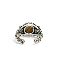 <b>Adjustable</b> Tiger Eye Gemstone <b>Ring</b> 925 <b>Sterling</b> <b>silver</b> Natural Gemstones Gift Idea - Product Image 2